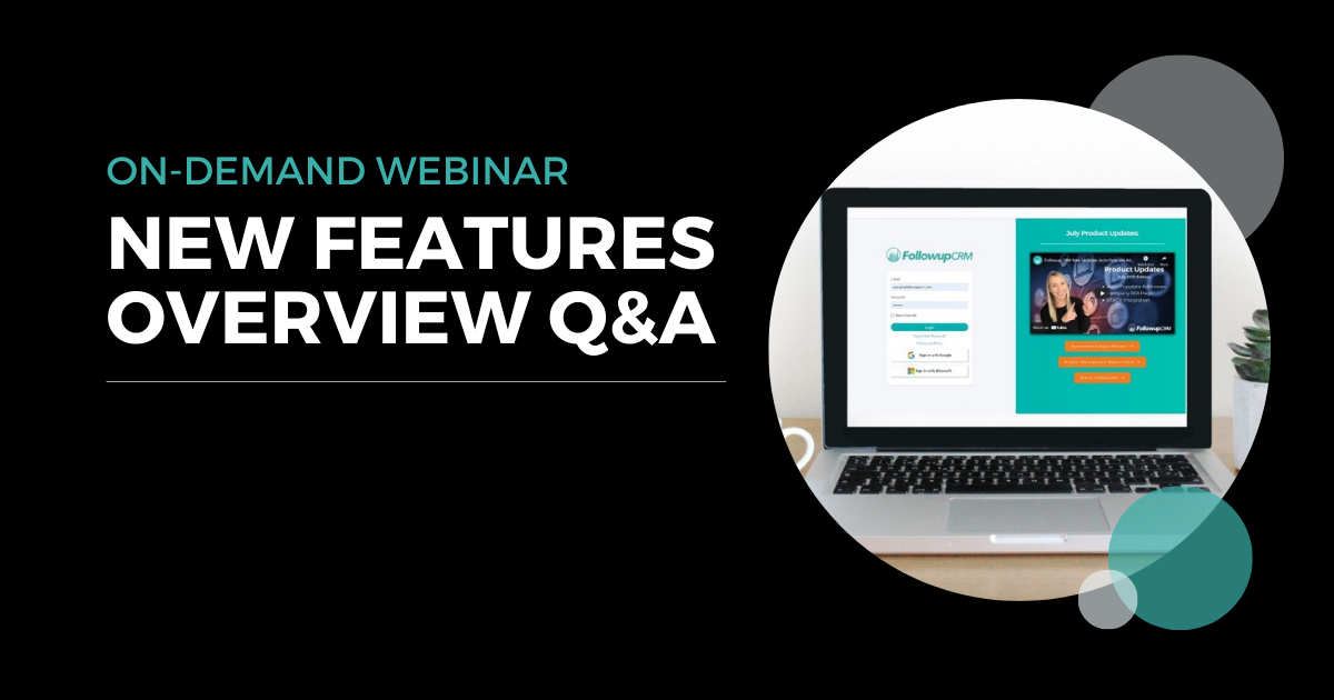 Followup CRM Q3 Product Update Overview Webinar