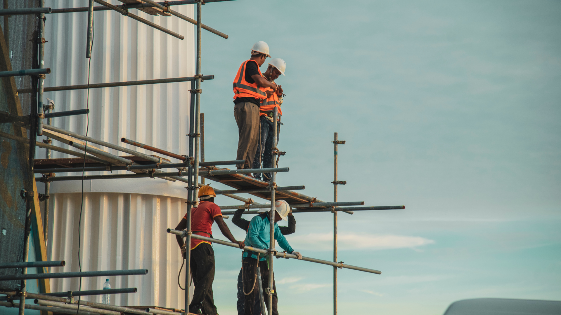 Construction workers on site