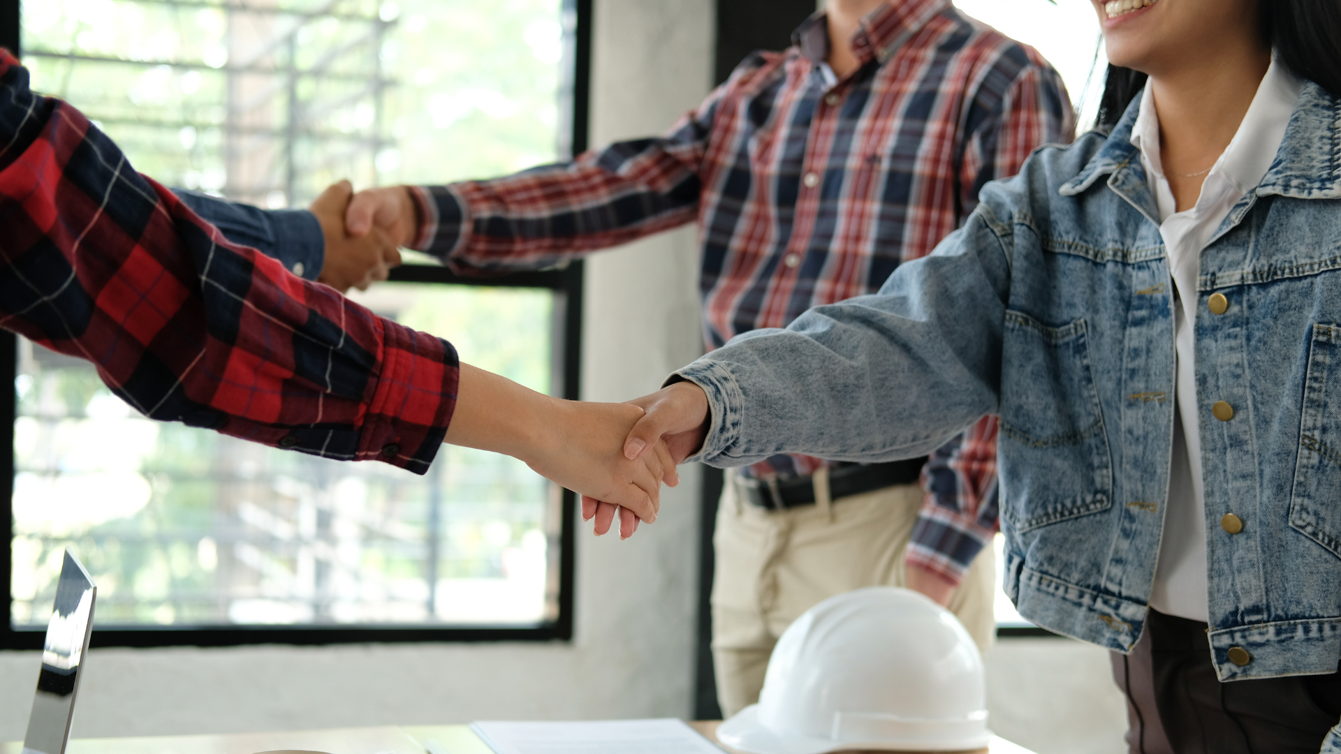 Clients shaking hands